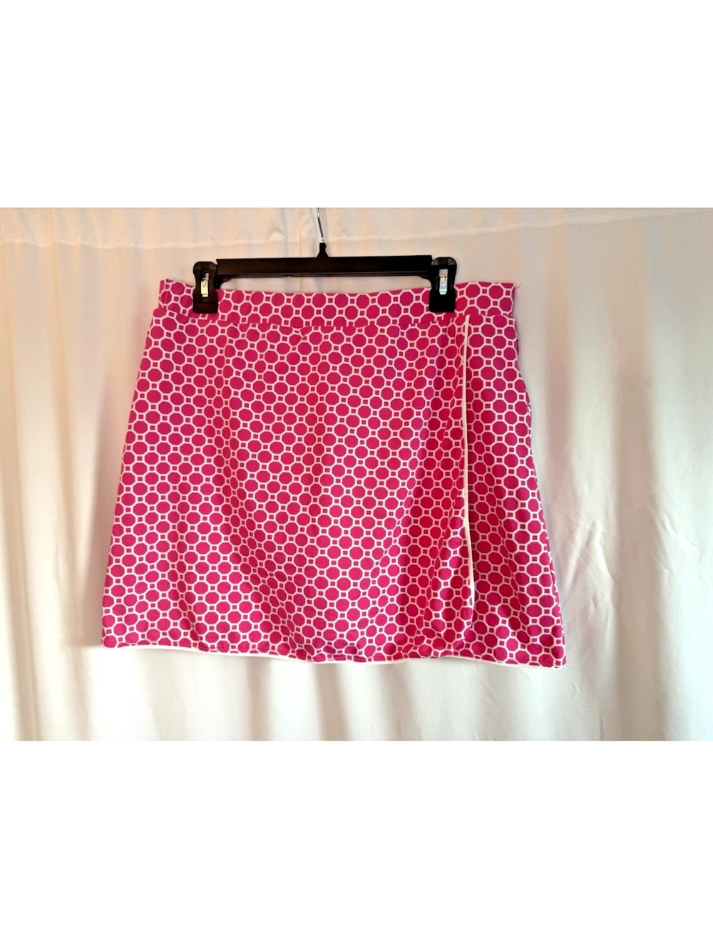 J. McLaughlin Catalina Cloth Pink White Honeycomb Skort - Size Large